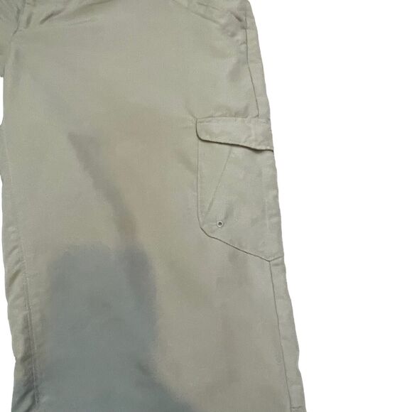 Columbia PFG Womens 10W 18L Cargo Shorts Capri Omni Shade Khaki Tan Pockets - Picture 3 of 13